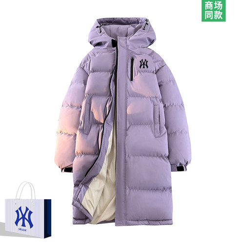 【奥特莱斯】中长款棉服男士冬季新款连帽棉衣外套情侣款保暖棉袄 - 图1