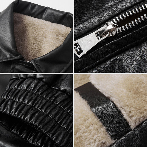 奥莱精选 | 皮衣外套男士冬季2025新款加绒加厚皮夹克保暖上衣男 - 图2