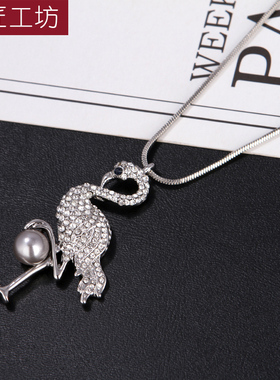 中长款韩国百搭时尚风钛钢毛衣链