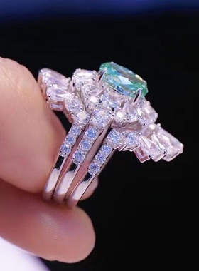 一款多用锆石戒指组合戒925纯银 可拆分戒指