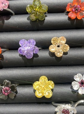 爱心糖果色儿童小孩子花朵戒指