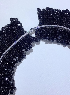 尖晶石迪丽热巴同款纯银黑色项圈