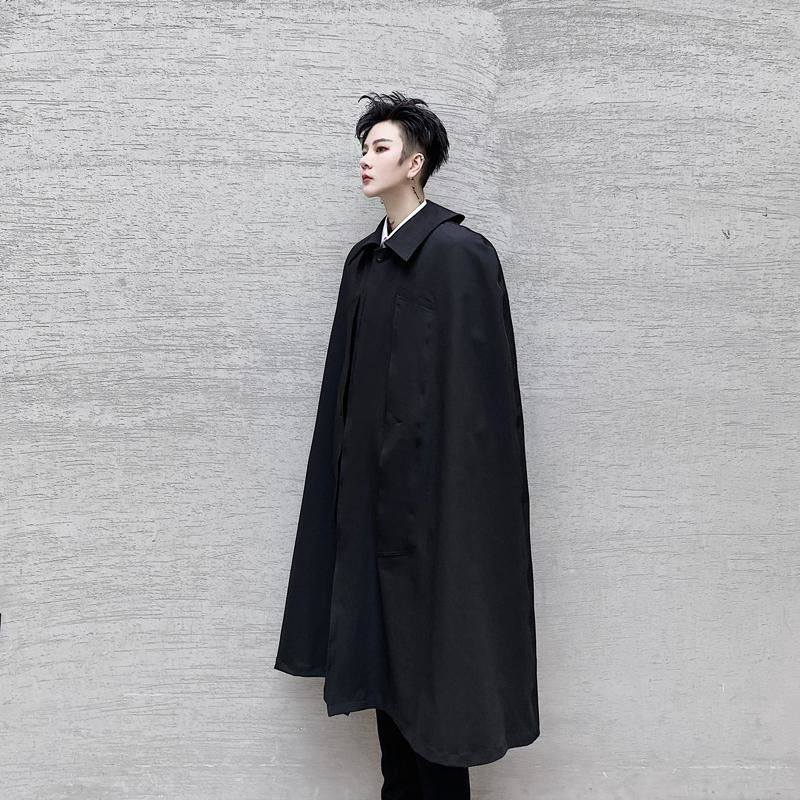 秋装山本风暗黑系宽松无袖男士斗篷 慕苑风衣
