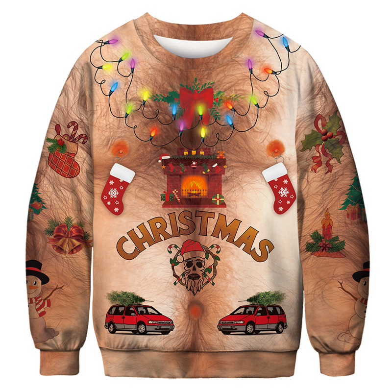 Funny Ugly Christmas Sweater Unisex Men Women Vacation圣诞节-图2