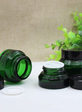 绿色玻璃斜肩瓶膏霜瓶旅行滴管
