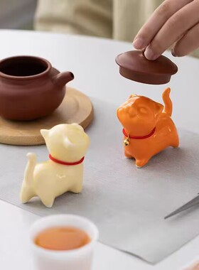 陶瓷超萌小猫咪茶宠桌面摆件