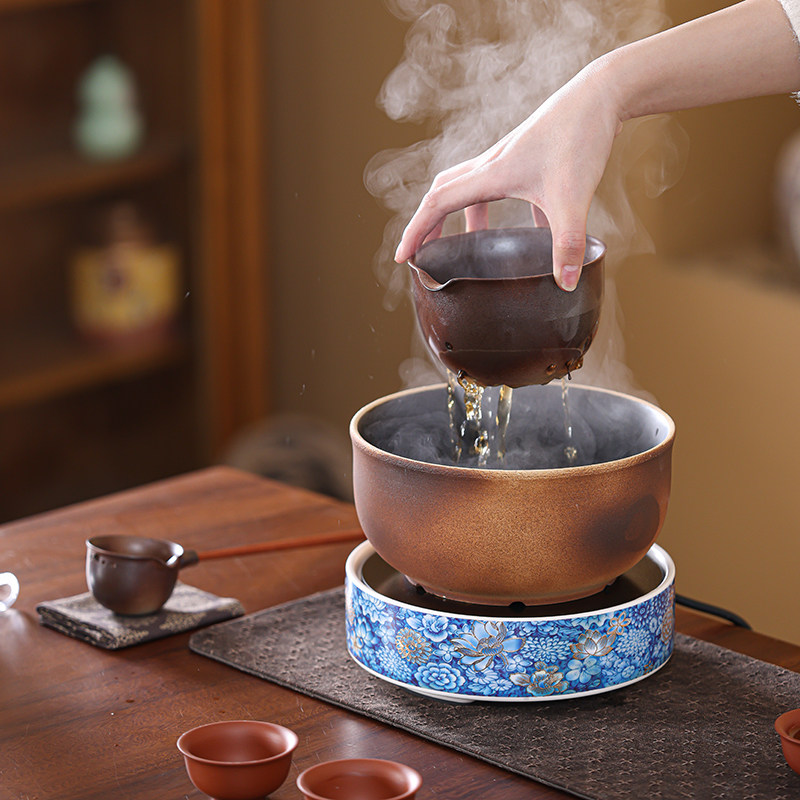 围炉煮茶古法粗陶煮茶炉煮茶壶茶碗套装电陶炉煮茶罐带长柄勺礼品,淘宝优惠券,粉丝福利购,淘宝优惠卷