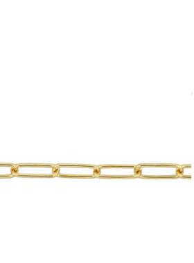 Amour 5mm Paperclip链项链黄色镀纯银18