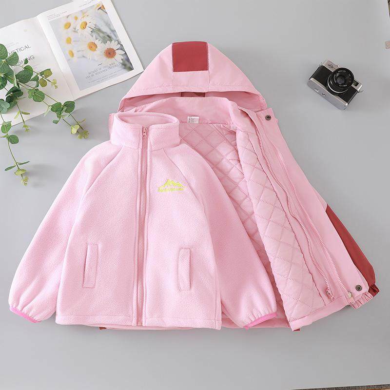 女童春秋冬装外套2025新款儿童冲锋衣三合一可拆卸大童保暖防风衣,淘宝优惠券,粉丝福利购,淘宝优惠卷