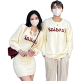 Осенняя демисезонная парная одежда для влюбленных, брендовый свитер, платье, трикотажная юбка, коллекция 2023, в корейском стиле, французский стиль