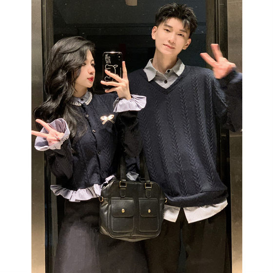 A set of two-piece Korean-style gentle sweaters and skirts