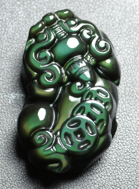 彩虹眼貔貅吊坠手链情侣款正品