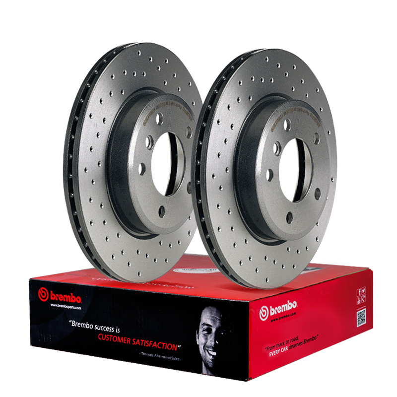 brembo布雷博打孔前刹车盘09.B742.51适用于奔驰CLS300,CLS350-图0