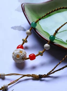 小众猛犸象牙镂空雕刻吊坠鬼工球