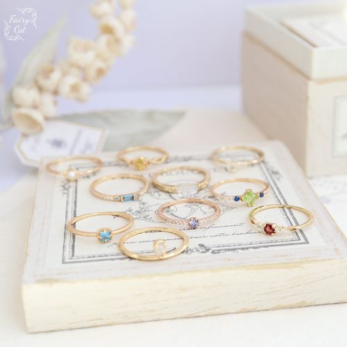 *特*天然水晶宝石小方块锆石纤细戒指百搭日常s925纯银镀金饰品女 - 图3