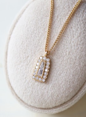 静谧森林 日系A家限定复古小众锆钻锆石项链s925银镀金QQ糖同款女