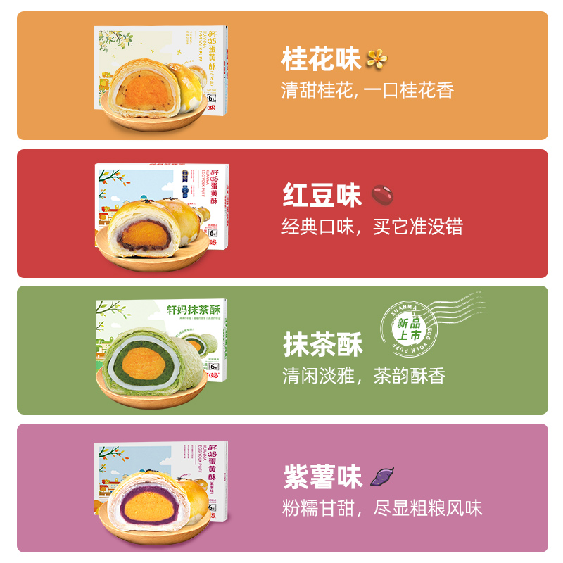 軒媽家經典蛋黃酥糕點禮盒雪媚娘面包甜品點心零食休閑食品小吃_軒媽食品旗艦店_零食_堅果_特產