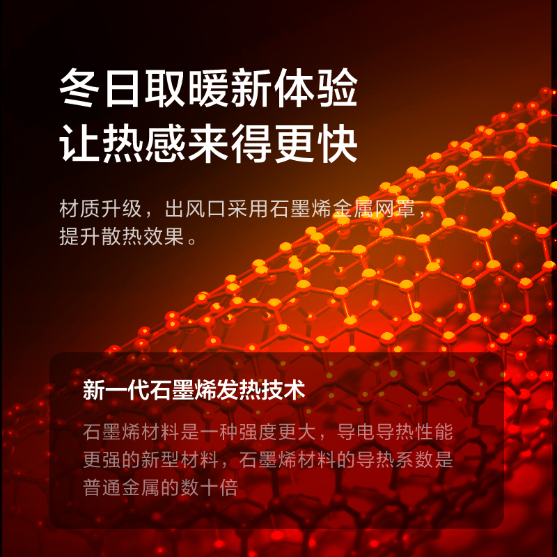 格力石墨烯暖风机取暖器家用节能电暖气小型办公室速热宿舍电暖器