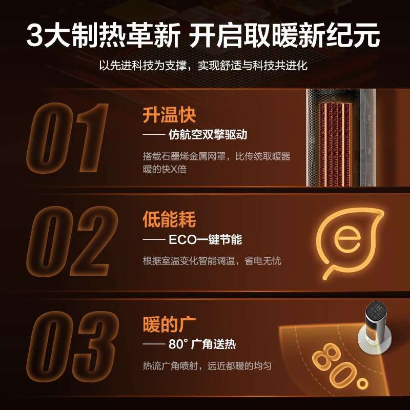 格力暖风机取暖器家用节能电暖气小型办公室速热宿舍大面积电暖器