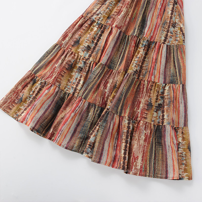 酒窝桃子大码丹霞风亚麻感半身裙中长款高腰透气柔顺A字版千金风,淘宝优惠券,粉丝福利购,淘宝优惠卷