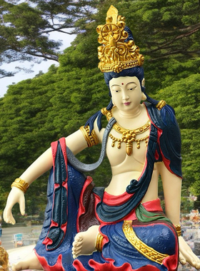 大号禅意摆件自在观音树脂家居茶室客厅玄关装饰工艺品招财进宝