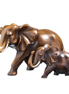 客厅玄关家居装饰品大象树脂工艺品摆件酒柜办公室桌面招财吸水象