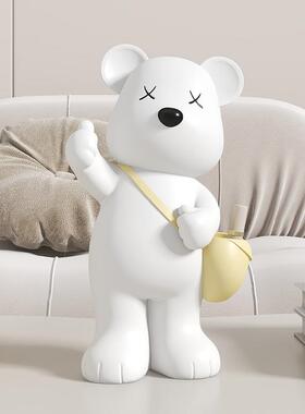 简约网红北极熊点赞收纳装饰品摆件创意电视柜茶几书房家居小摆件