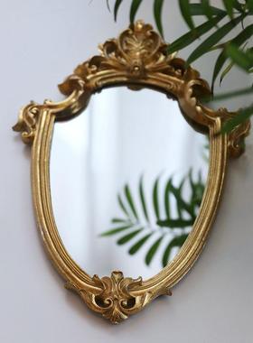 欧式浴室复古镜子雕花壁挂梳妆台化妆镜酒店背景墙玄关装饰镜相框