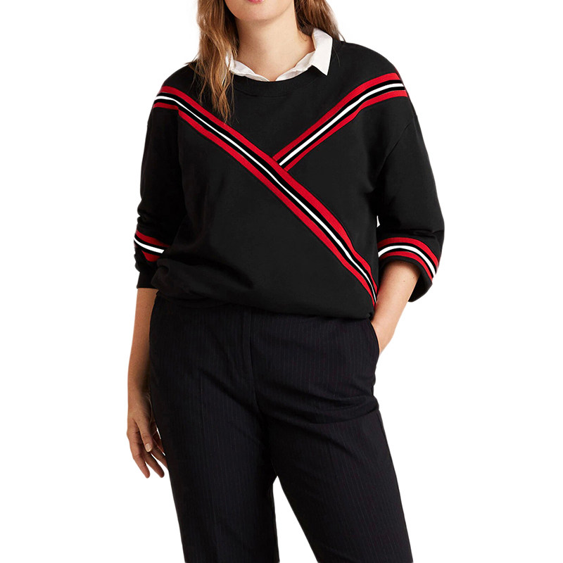 kissmilk大码青春学院圆领撞色卫衣 kissmilk大码女装