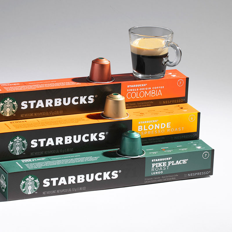 星巴克家享咖啡胶囊nespresso多口味意式浓缩100粒套装自制美式