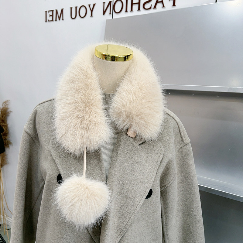 狐狸毛围巾女冬季加厚双面韩版百搭气质护颈围脖仿皮草毛绒毛领子,淘宝优惠券,粉丝福利购,淘宝优惠卷