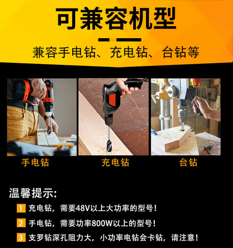 电动扳手木工麻花钻专用钻头高速钢模板钻木板电扳手加长打孔钻头 - 图2
