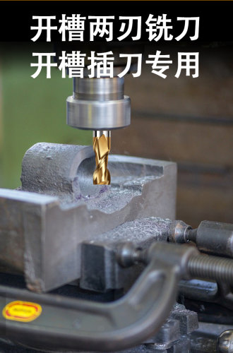 DHZ西南翔和直柄白钢键槽立铣刀全磨制超硬含钴镀钛涂层2刃键槽 - 图1