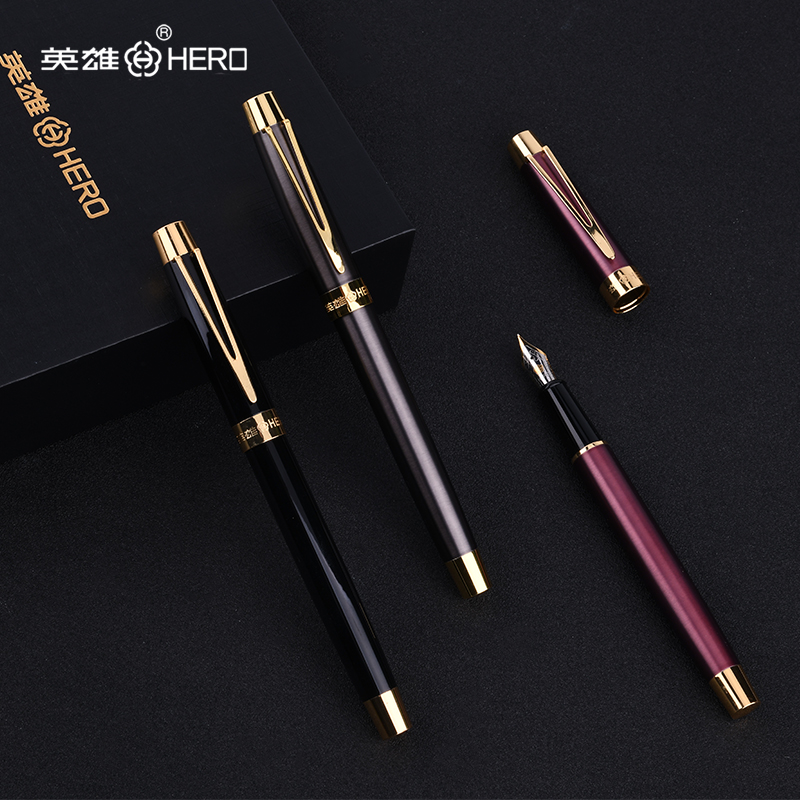 HERO/英雄牌钢笔官方店正品3812商务男士高档礼盒套装学生专用练字书法送礼可替换墨囊墨水笔定制刻字_虎窝淘
