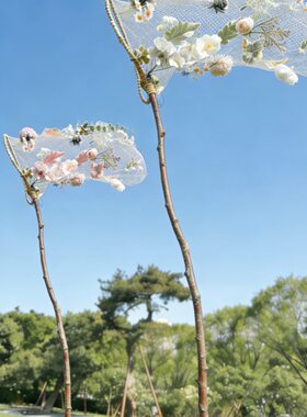 夏季捕梦网花海不锈钢美陈装饰