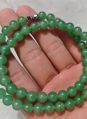 天然东陵玉手链串礼物和碧翡田项链女款妈妈链阳绿翠独龙玉链子