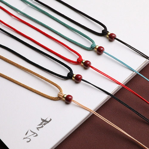 鸿运当头柔软亲肤舒适挂绳紫金砂吊坠绳朱砂项链绳子男女儿童绳子 - 图1