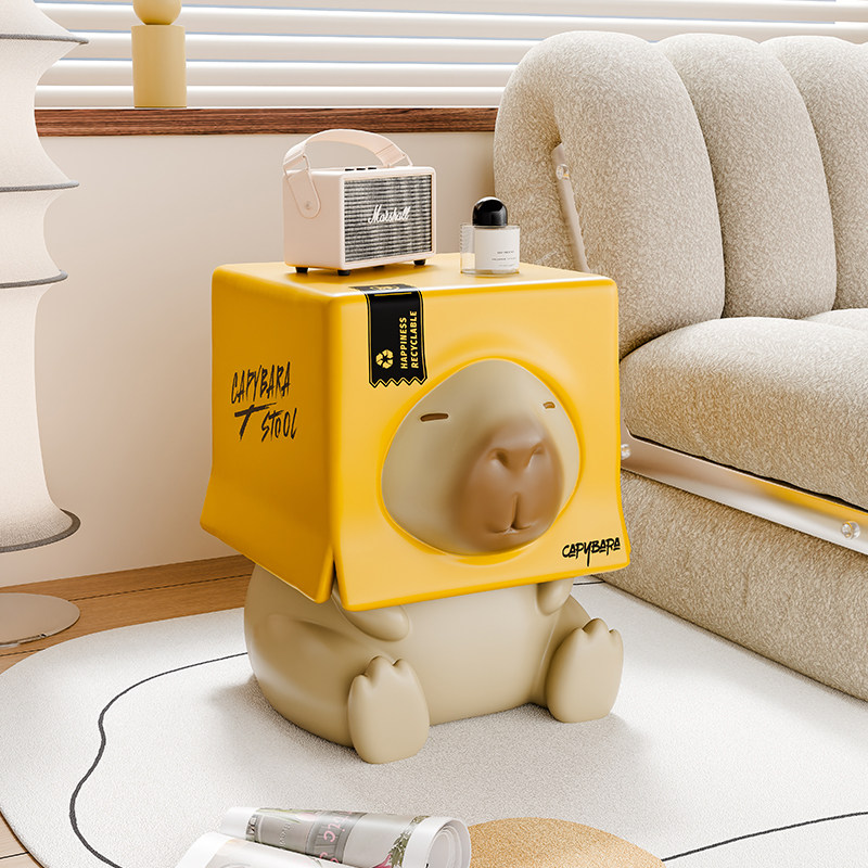 可爱卡皮巴拉换鞋凳家居客厅玄关卧室床头柜装饰摆件乔迁新居礼物,淘宝优惠券,粉丝福利购,淘宝优惠卷