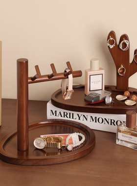 玄关置物架卧室梳妆台实木收纳架