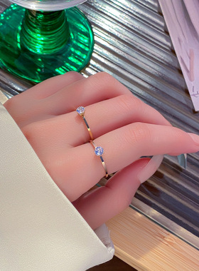 单钻轻奢时尚百搭钻石女戒和谐福戒钻戒小钻戒尾戒送礼