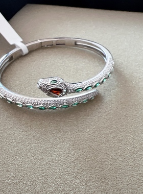 新款韩国东大门时尚高级满钻蛇头开口手镯女手链配饰