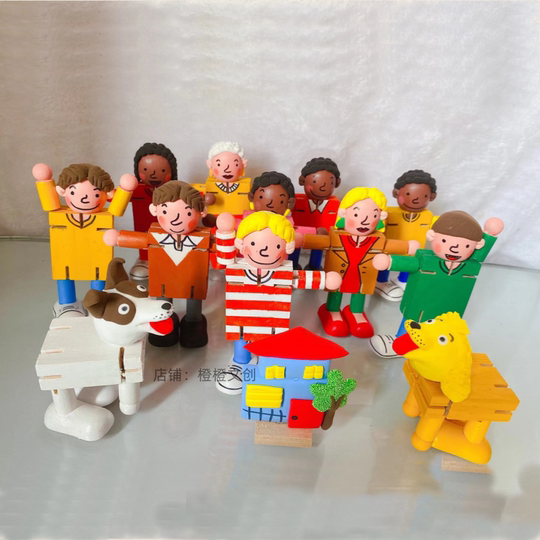 The finished set of Oxford tree model English puppets