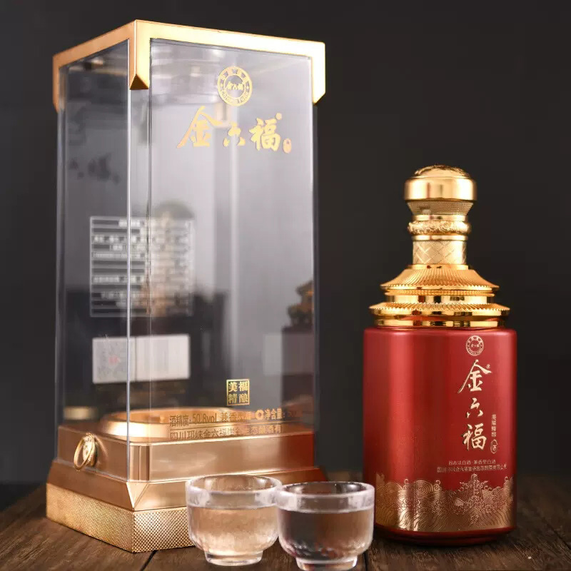 50.8度金六福白酒整箱美福精酿兼香型500ml6瓶婚宴喜送礼纯粮食酒