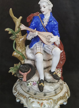 德国弹琴送人少女房间雕塑摆件