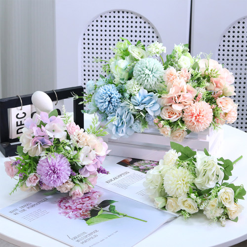仿真花假花摆设客厅摆件餐桌干花手捧小花束绢花家居装饰塑料花艺 - 图0