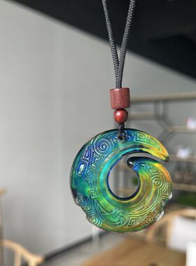 可随琉璃吊坠饰品时来女款吊坠好运变化变色感温体温项链男