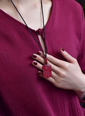 钥匙扣朱砂莲包挂链经牌挂件项链