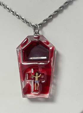 哥特风原创设计迷你棺材项链