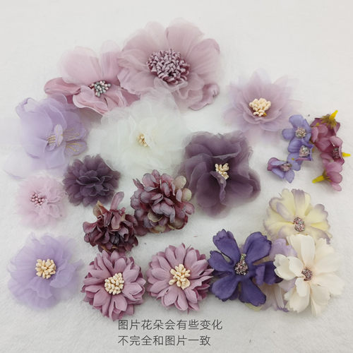 小豆蔻汉服diy材料包花头 手工制作古装国风花朵 花海大世界绢花 - 图3