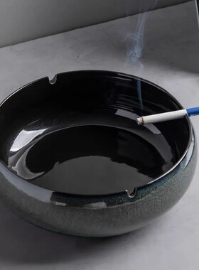 大号烟灰缸创意个性陶瓷烟缸家用复古中式客厅轻奢办公室潮流烟缸